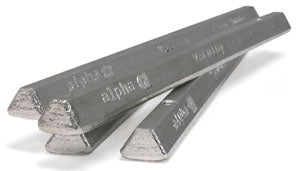 Alpha 99.3Sn/0.7Cu无铅RoHS焊锡棒，三公斤棒，2.2磅