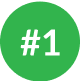 Green circle with the text '#1' in white.