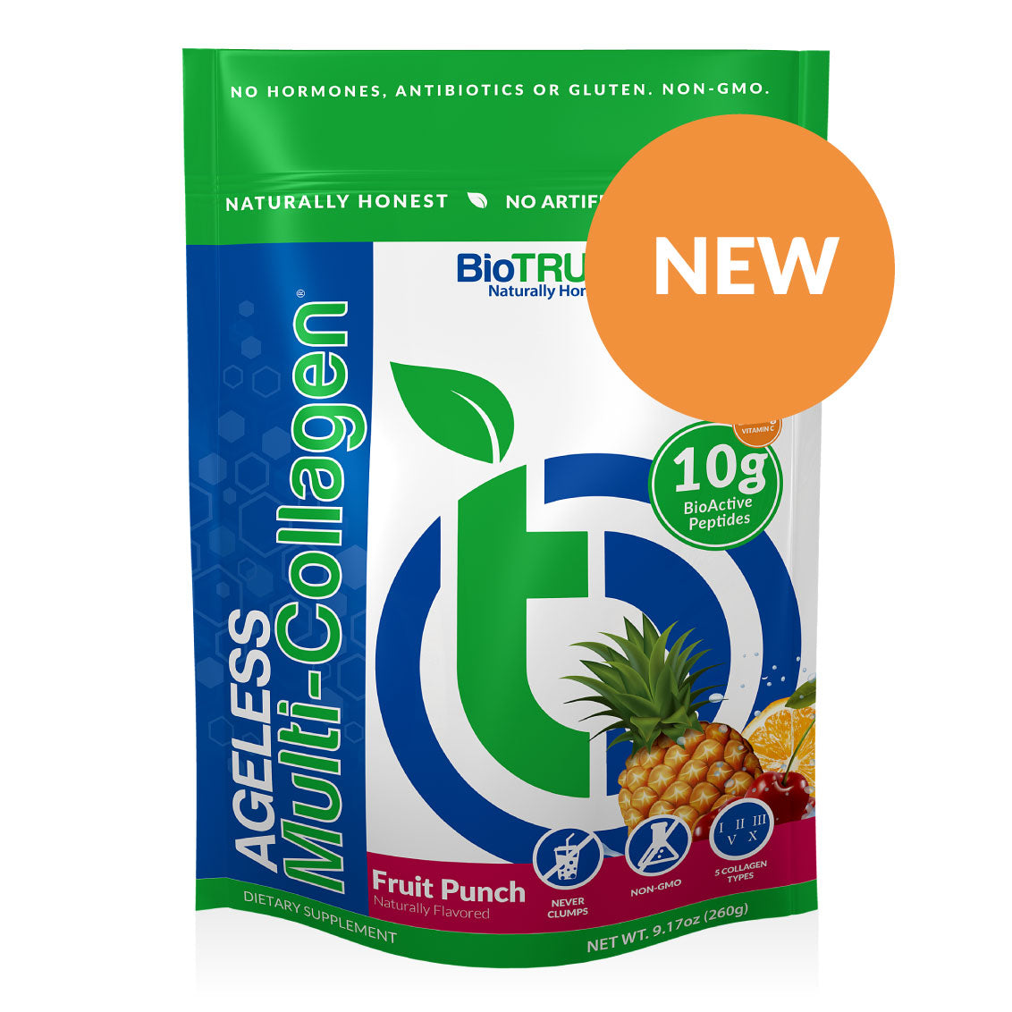 Ageless Multi-Collagen Protein Powder | BioTRUST - Fruit Punch