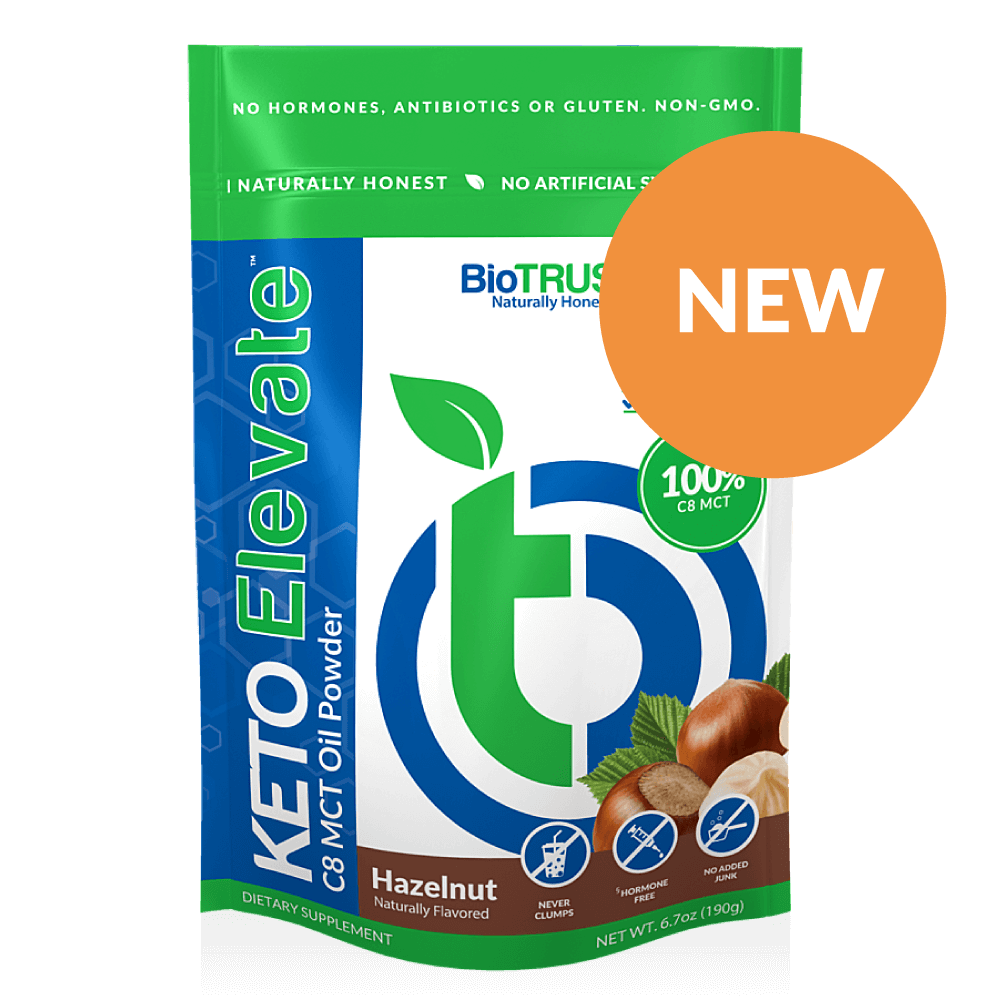 Keto Elevate C8 MCT Oil Powder | BioTRUST - Hazelnut