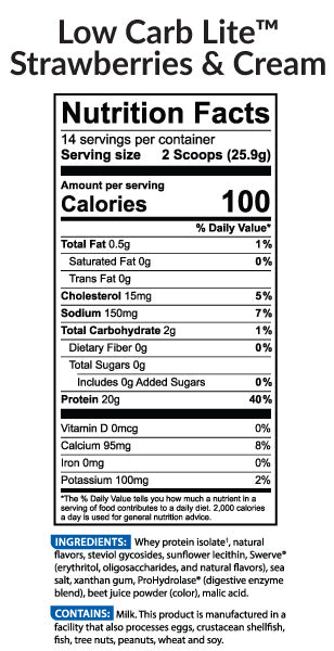 Low Carb Lite Strawberries and Cream Nutrition Facts