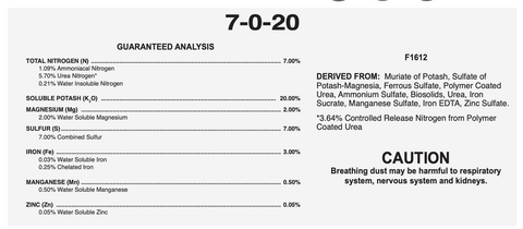 stress blend fertilizer label