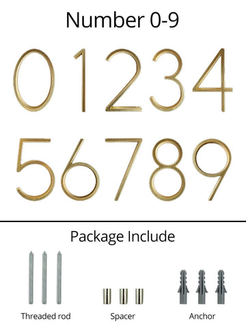 gold brass house numbers