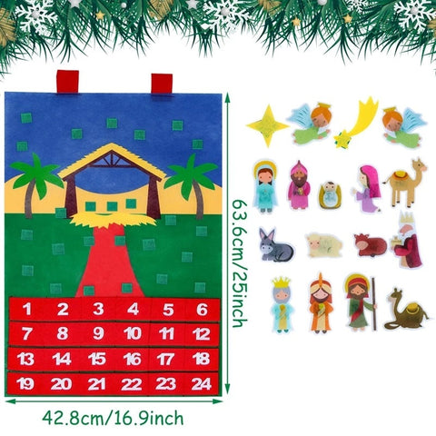 nativity advent calendar made of felt for kids