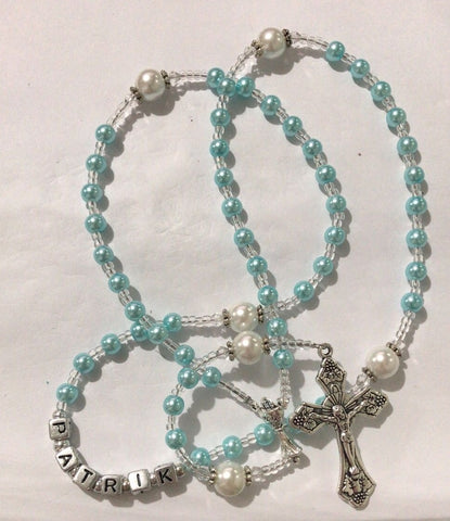 custom name rosary boy communion gift