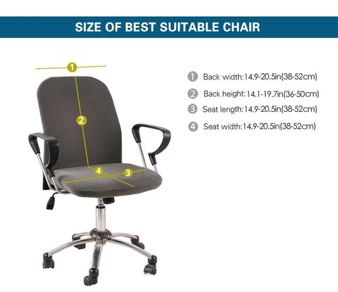 office chair size dimensions for slip cover