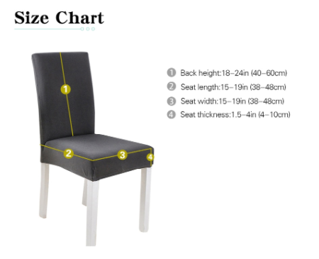 chair slip cover size chart