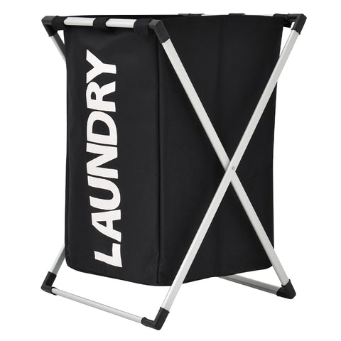 black folding laundry bin