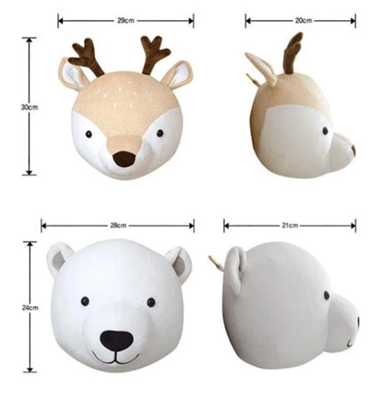 plush mounted animal heads