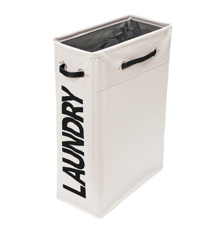 slim white laundry basket