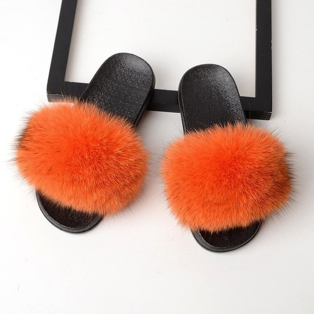 orange fluffy slides