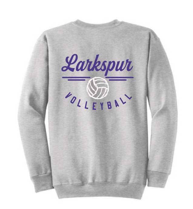 Fleece Crewneck Sweatshirt (Youth & Adult) / Athletic Gray / Larkspur Volleyball