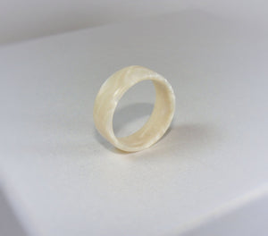 White Pearl Acrylic Resin Ring - Art and Soule