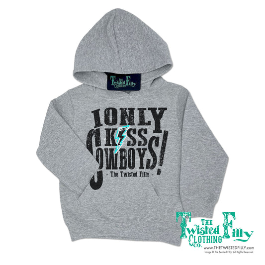 I Only Kiss Cowboys - Youth Hoodie - Gray – The Twisted Filly