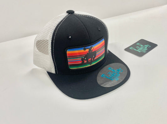 Serape Vintage Bronc Rider - Youth/Adult Snapback Hat - Black