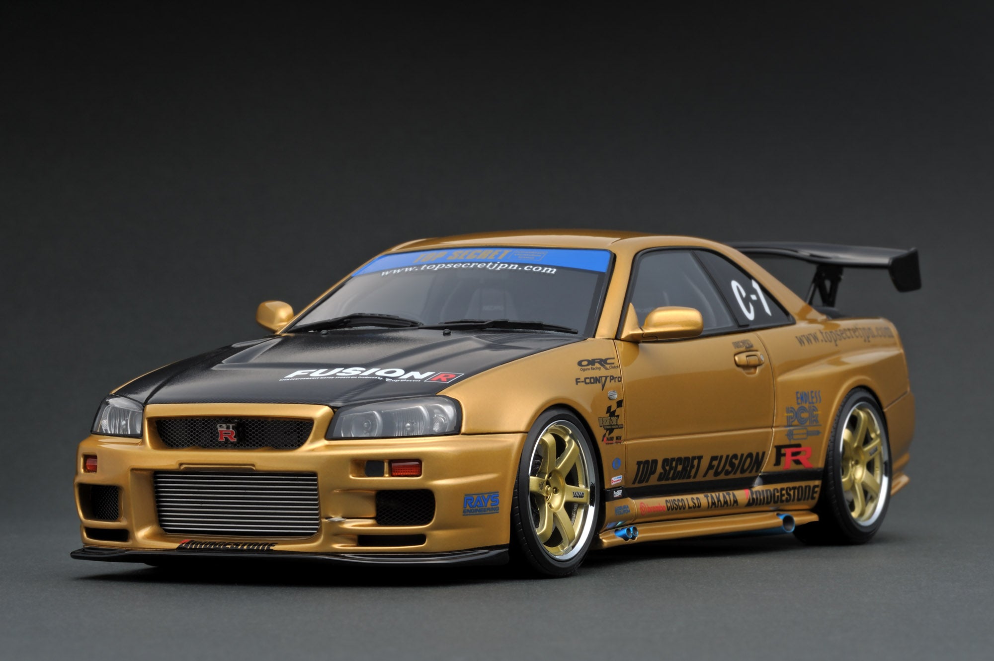 Ignition Model Top Secret Nissan Skyline GT-R (R34) Gold