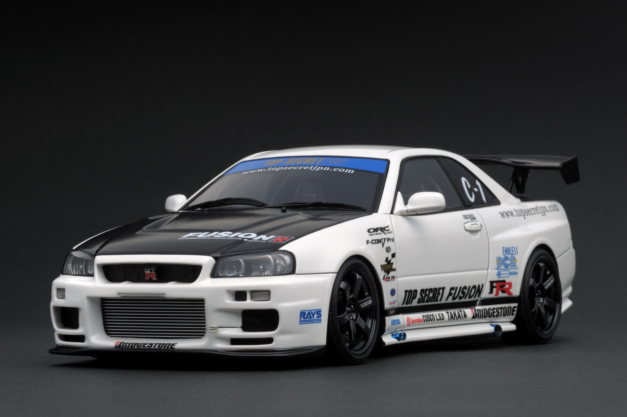 IG1477 TOP SECRET GT-R (BNR34) White – ignition model