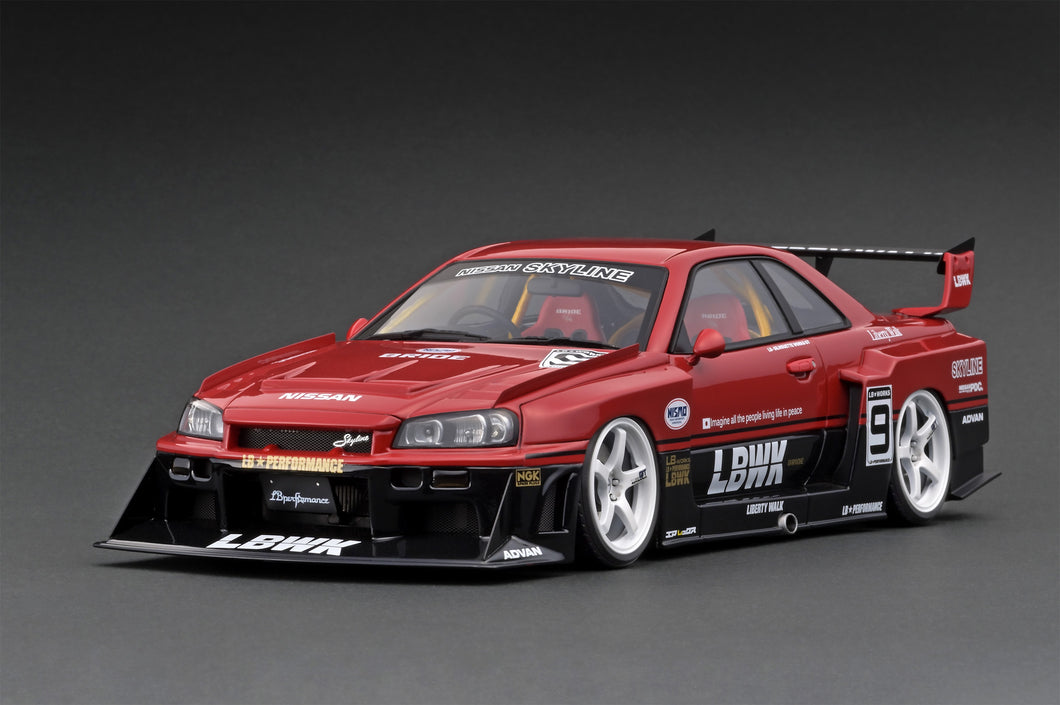 IG2706 イグニッションモデル 日産 LB-ER34 SKYLINE 赤/黒