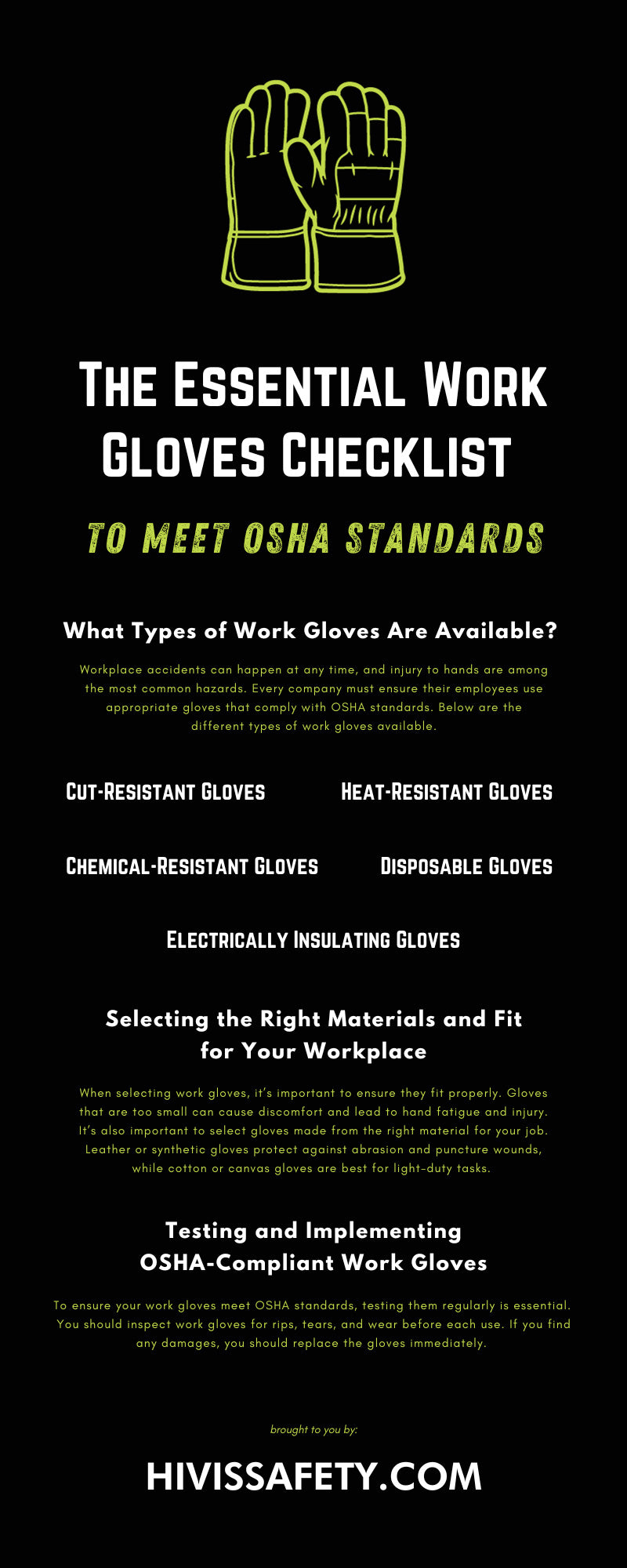 The Essential Work Gloves Checklist To Meet OSHA Standards