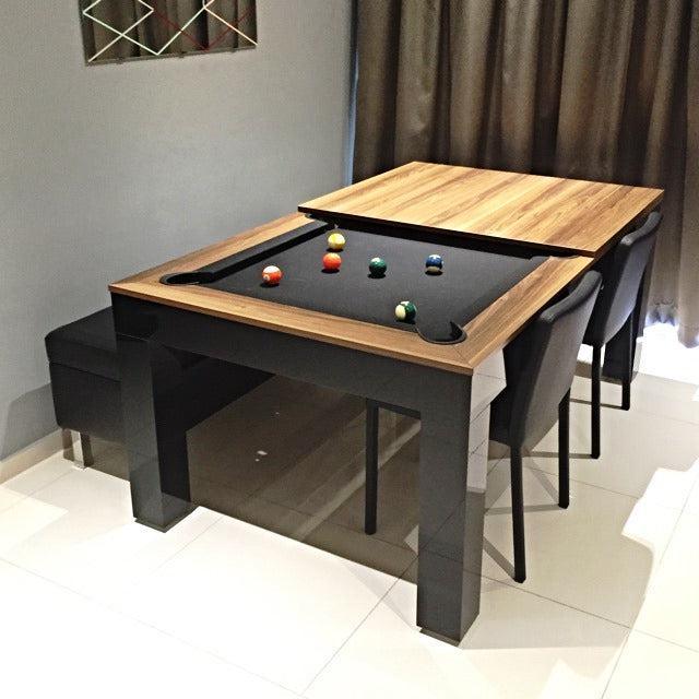 pool dining table benches