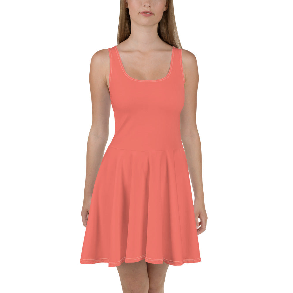 coral skater dress