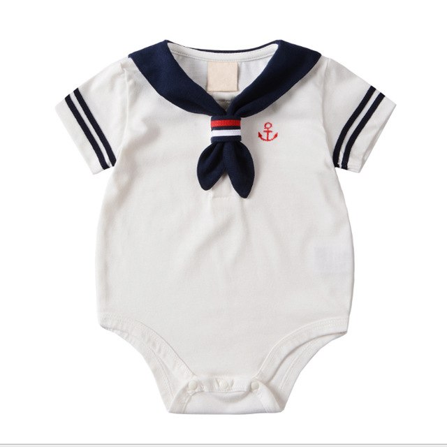 navy romper baby boy