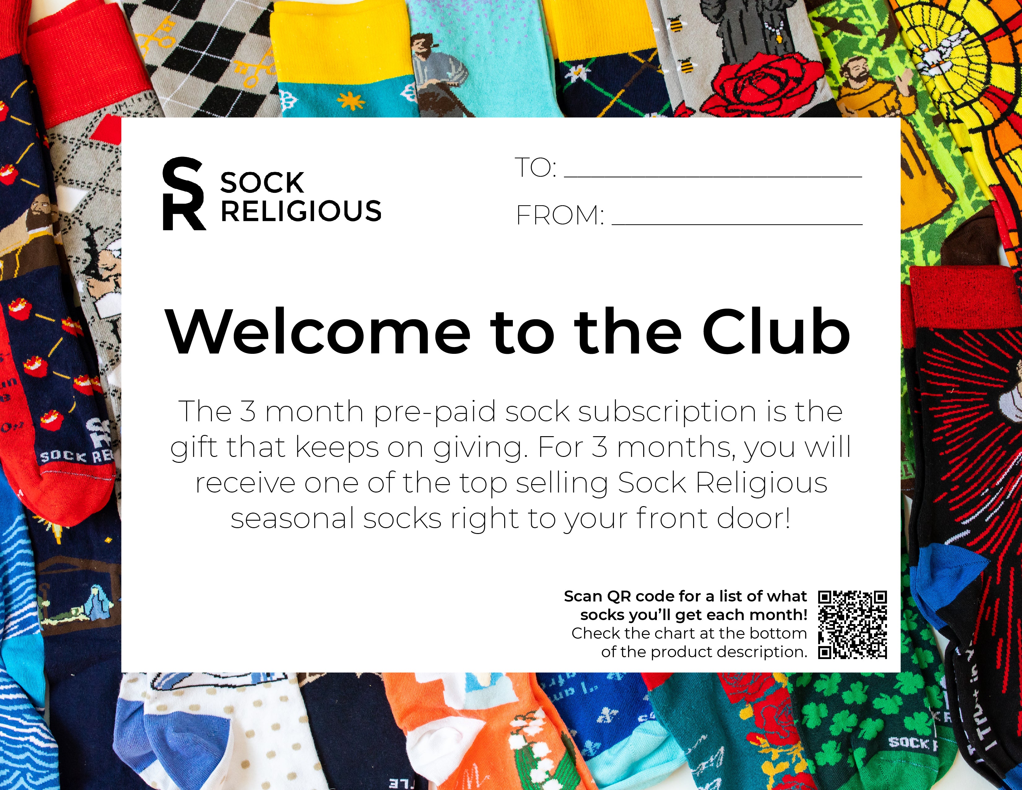 3 Month Pre-paid Sock Subscription