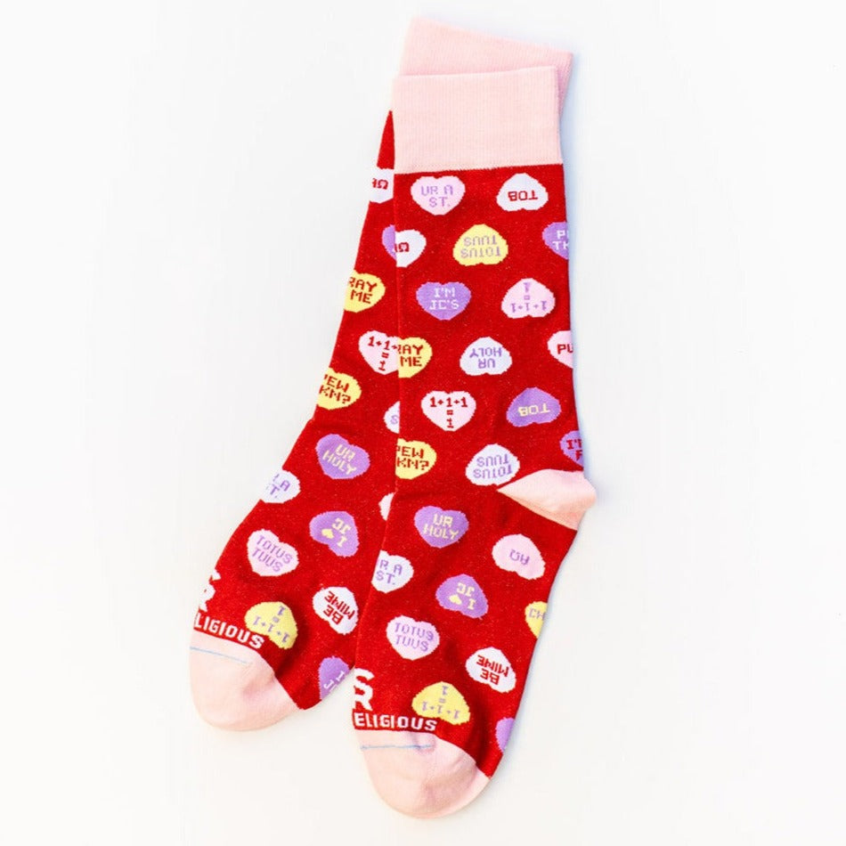 Candy Heart Socks | Sock Religious | Lent Socks , Papal Socks , Pope Socks, Religious Socks, Jesus Socks