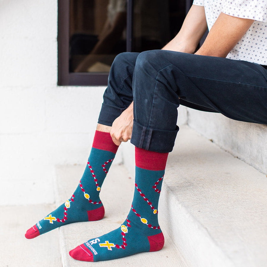 Rosary Socks | Sock Religious | St. Joseph , Papal Socks , Pope Socks ...