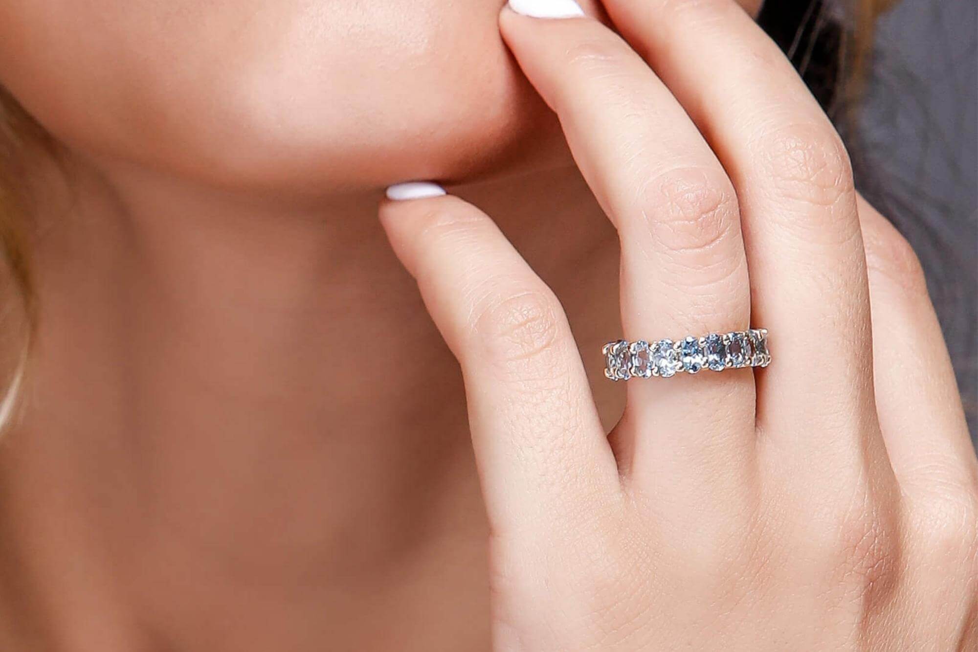 Aquamarine and Diamond Engagement Ring | Autumn and May