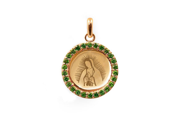 14K Gold Our Lady of Guadalupe Pendant with Necklace - Real Solid Gold –  Rosarios Y Mas