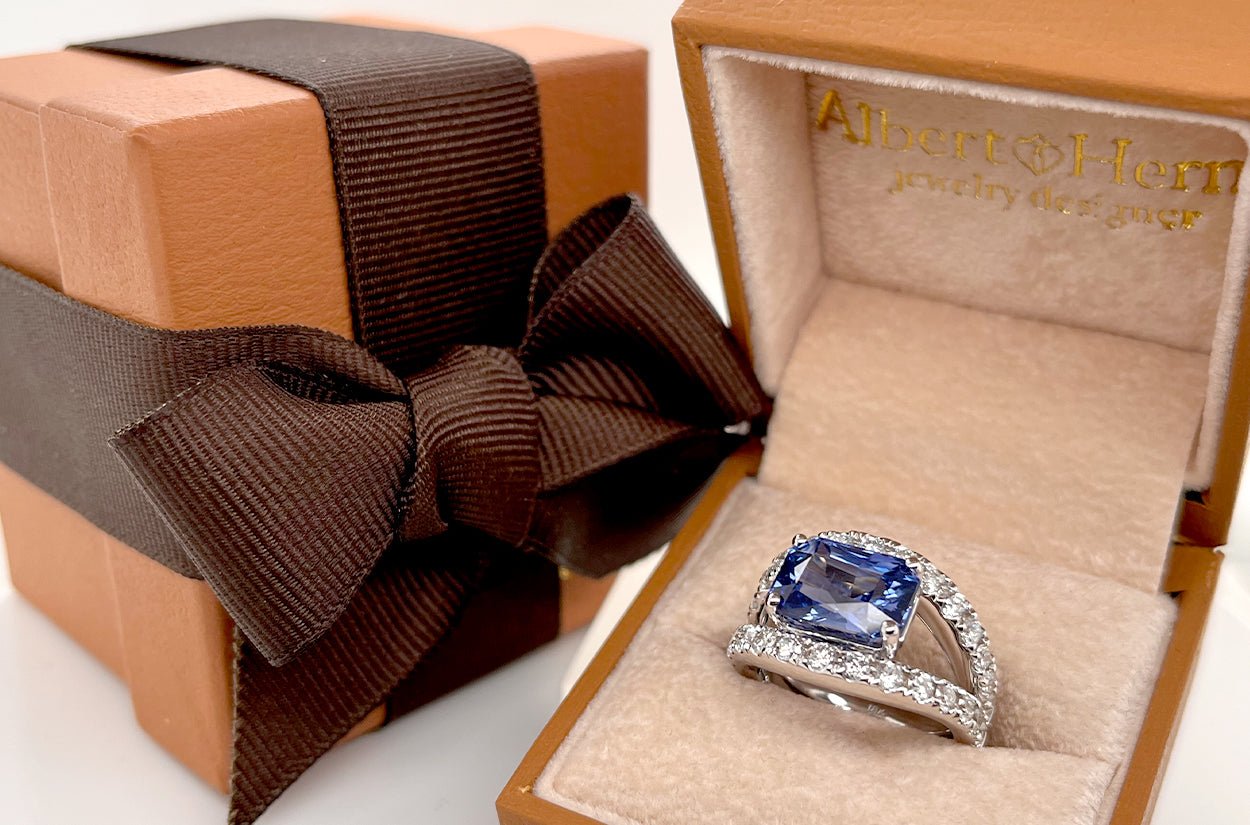 Ceylon Blue Sapphire Drop Diamond Necklace - Nazar's & Co. Jewelers