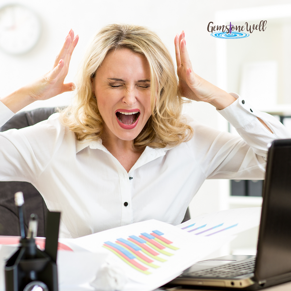 woman getting stressed at work