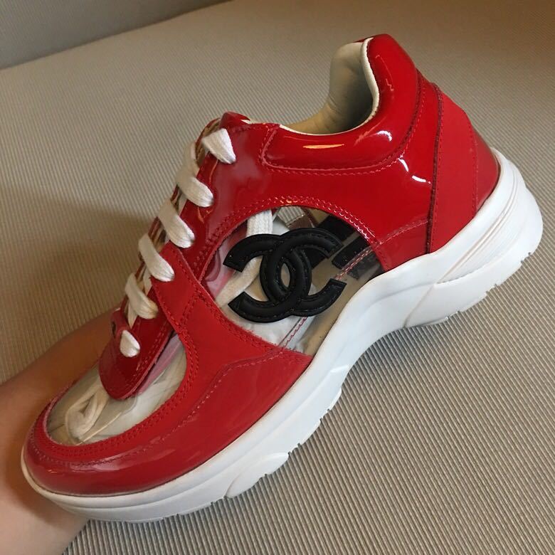 red chanel sneakers