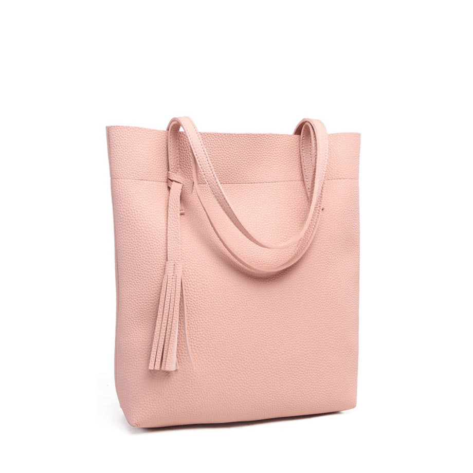 soft tassel bucket bag