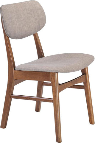 Zuo Modern 100111 Midtown Dining Chair Color Dove Gray Rubberwood Finish - Set of 2