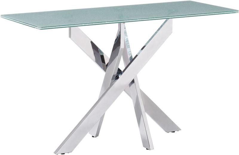 Zuo Modern 102144 Stance Console Table Color Crackled Chromed Steel Finish