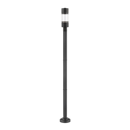 1 Light Outdoor Post Mounted Fixture in Black Finish