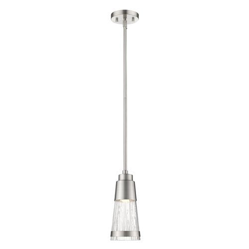 1 Light Mini Pendant with Chisel Glass Shade