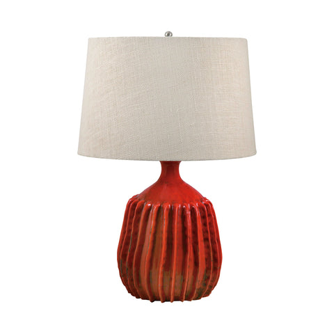 Lamp Works LAM-248 Terra Cotta Collection Tomato Red Finish Table Lamp