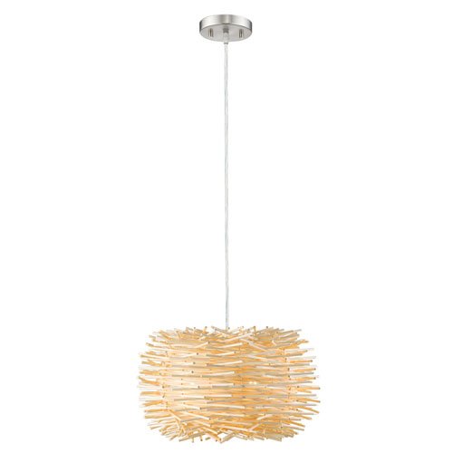 1 Light Pendant with Natural Willow Shade