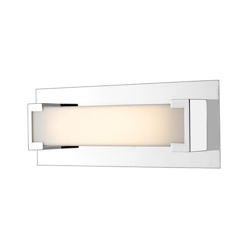 1 Light Steel Wall Sconce with Frosted Acrylic Shade