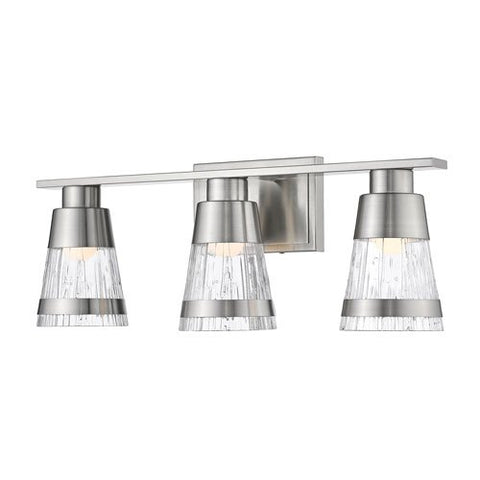 3-Light Vanity with Chisel Glass Shade