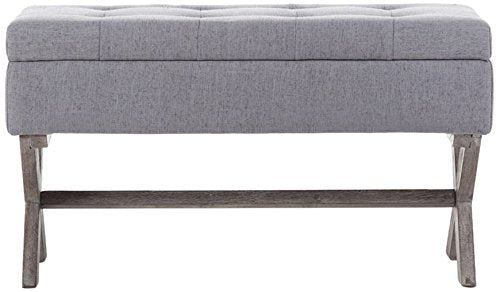 Boraam 85036 Angelina Upholstered Storage Bench, Grey