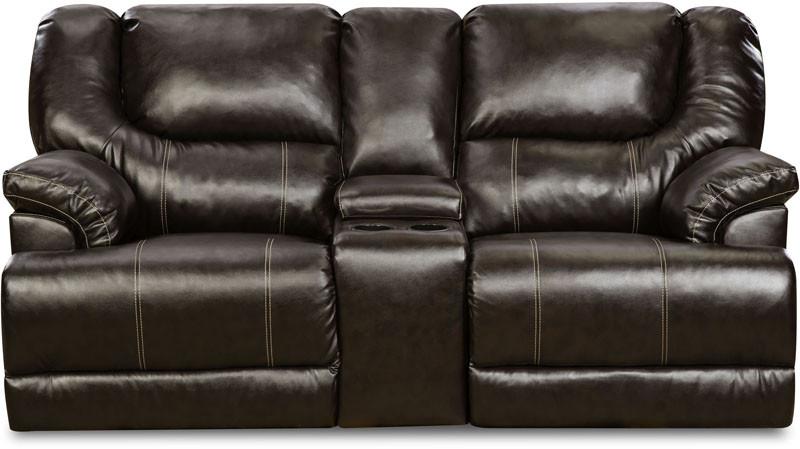 United Furniture Industries 50451br-63 Bingo Brown Dbl Motion Loveseat W/ Console