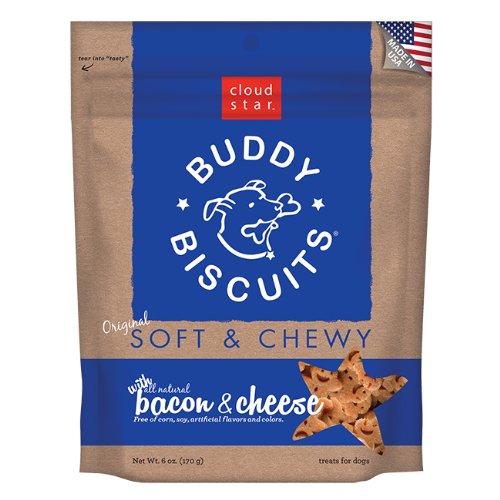 Buddy Biscuits Cs-17200 Original Soft And Chewy Dog Treats Bacon And Cheese 6 Ounces