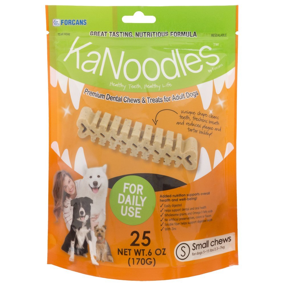 Forcans 19039 Kanoodles Premium Dental Chews & Treats Small Dog, 25 Chews