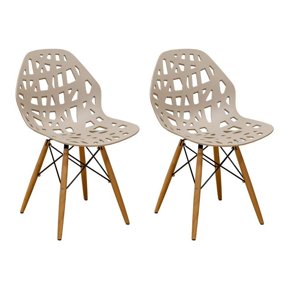 Mod Made Mm-sw10004-taupe Stencil Cut Out Eiffel Side Chair (set Of 2)