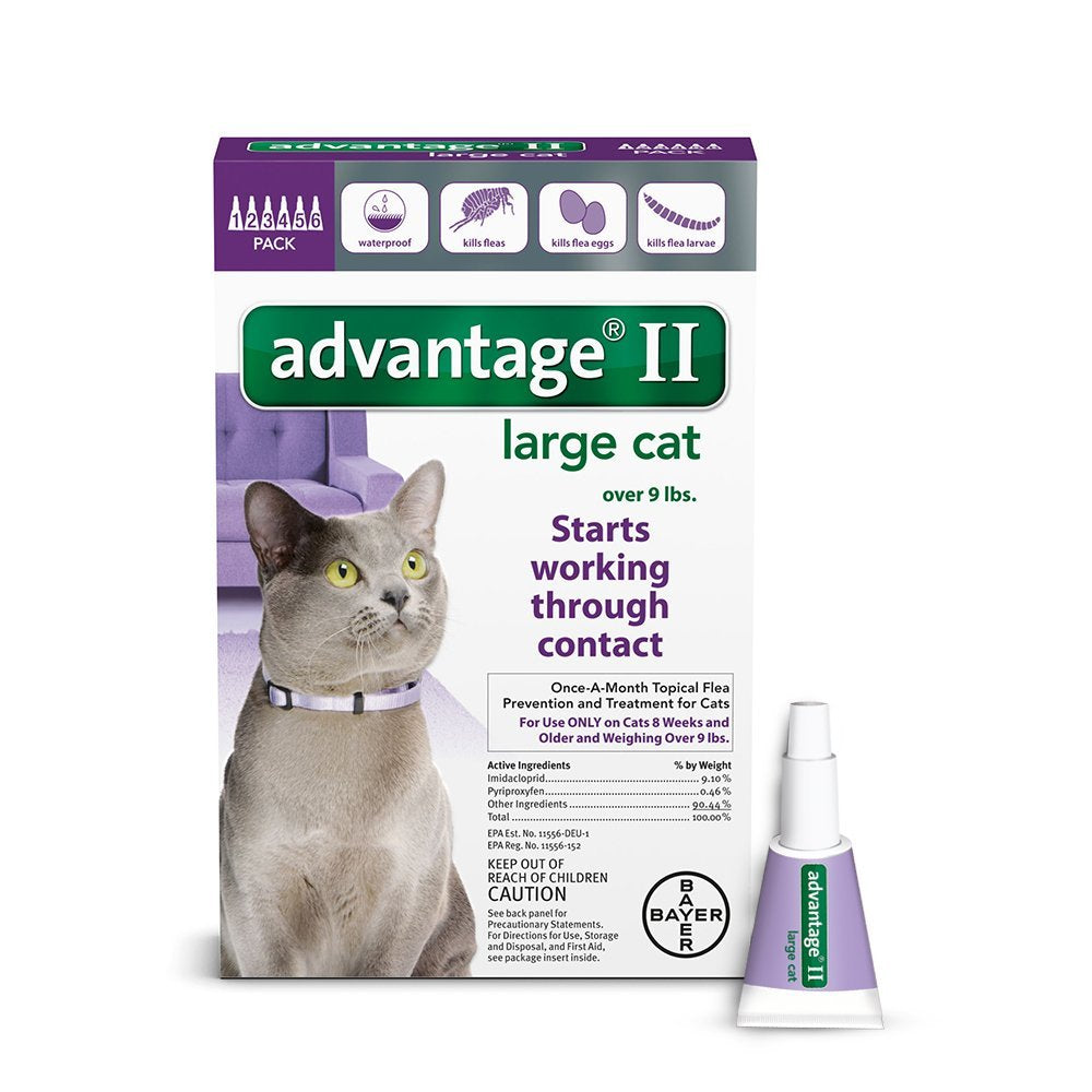 Advantage Purple-20-6 Flea Control For Cats And Kittens Over 9 Lbs 6 Month Supply
