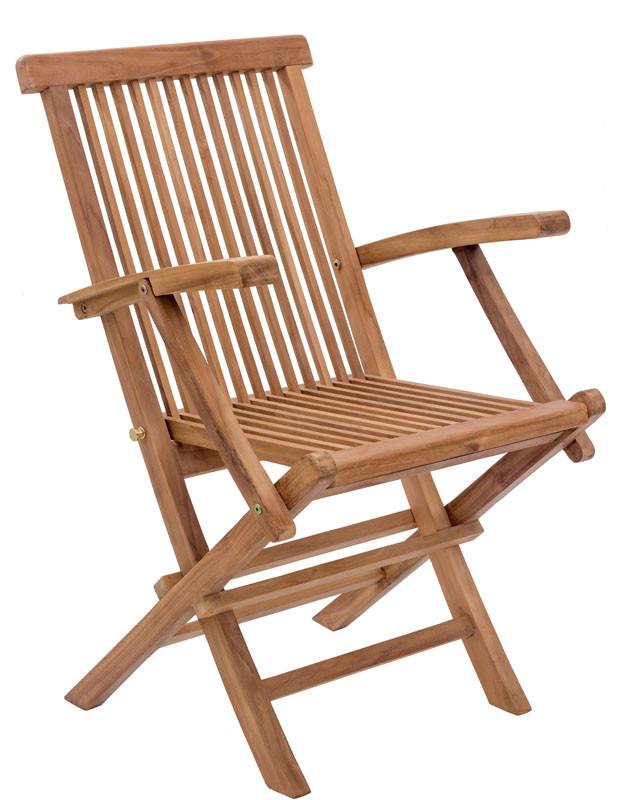 Zuo Modern 703554 Regatta Folding Arm Chair Color Natural Teak Finish - Set Of 2